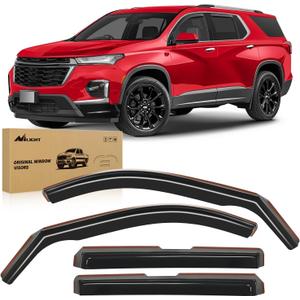 Nilight Durable in Channel Rain Guards for Chevrolet (Chevy) Traverse 2018 2019 2020 2021 2022 2023 Window Deflectors, Vent Window Visors-4pcs