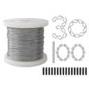 Wire Rope,1/16 Wire Rope, Aircraft Cable,304 Stainless Steel Cable,7x7 Strand Core 328FT,368lbs Breaking Strength