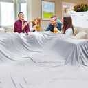 Edenleaf Oversized Blanket 120x120 Inches, Giant Huge Companion for Bed, Sofa, Travel and Camping, Extra Large Big Soft Blanket Fits The Whole Family and Outdoor Campaign, Light Grey