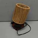 Rattan Table Lamp,Boho Small Beside Lamp,Mini Farmhouse Table Lamp for Room Decor,Vintage Wicker Wooden Nightstand Bamboo Woven End Table Lamps for Living Room Bedroom Desk Kids Room,LED Bulb Included