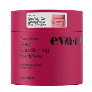 Eva NYC Therapy Session Deep Conditioning Hair Mask with Vegan Protein, Jojoba Oil + Argan Oil  Hydrate, Soften + Repair Hair Strength  Sulfate Free  Warm Vanilla Scent  13.5 fl oz
