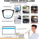 Large Bifocal Reading Glasses Men Oversized Blue Light Blocking Bifocals Readers 1.0 1.25 1.5 1.75 2.0 to 3.5  (Black)