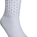 Irish Dance Poodle Socks w/Crystals, Championship Length, White, X-Small-Large (White)