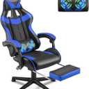 Soontrans Gaming Chair with Footrest,Computer Office Chair, Ergonomic Gamer Chair with Height Adjustment,Headrest and Lumbar Support Gamer Chair(Storm Blue)