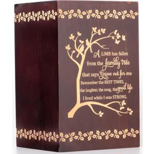 Cremation Urns for Human Ashes Adult Male Female Large Decorative Urn Wooden Urns Box Memorial Funeral Burial Urns for Human Ashes (H-Urns Birds)