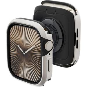 MAGEASY Aircraft-Grade Aluminum Rugged Case for 46mm Apple Watch Series 11, 10 | 2 in 1 Metal Hard Shell with Shockproof Inner Bumper for Maxed Protection, Odyssey - Starlight White