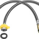 uxcell 2Pcs 16" Faucet Supply Lines Connector Stainless Steel Braided Long Faucet Connector G1/2 Female Compression Thread x M10 Male Connector for Kitchen Sink Bathroom (Black) (40cm)