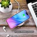 MZELQ Silicone Compatible with iPhone 15 Case, Card Holder Camera Protection Cover + Screen Protector, Card Slot Soft Slim Phone Case -Pink