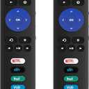 Pack of 2 Universal Replace Remote Applicable for TCL Roku TV/Hisense TV/Onn TV/Philips TV/Sharp TV/Westinghouse TV/Sanyo TV/RCA TV/JVC TV/Element TV