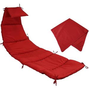 Outdoor Cushion Hammock Chair - Replacement Cushion and Accessories for Hanging Chairs, Chaise Lounges, and Outdoor Lounge Chairs with Fabric and Umbrella Options Red [88.5"L x 27"W]