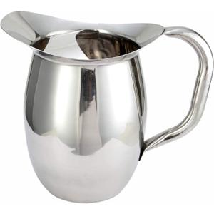 Winco WPB-2C Deluxe Bell Pitcher with Ice Catcher, 2-Quart, Stainless Steel, Medium