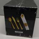 Supernal 60 Pack Pre Rolled Napkins with Gold Plastic Silverware, Premium Disposable Gold Wrapped Cutlery Set Includes: 60 Forks 60 Knives 60 Spoons 60 Napkin for Party