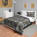 FOCO Vegas Golden Knights NHL Team Color Bed in a Bag Comforter Bedding 5 Piece Set - Full