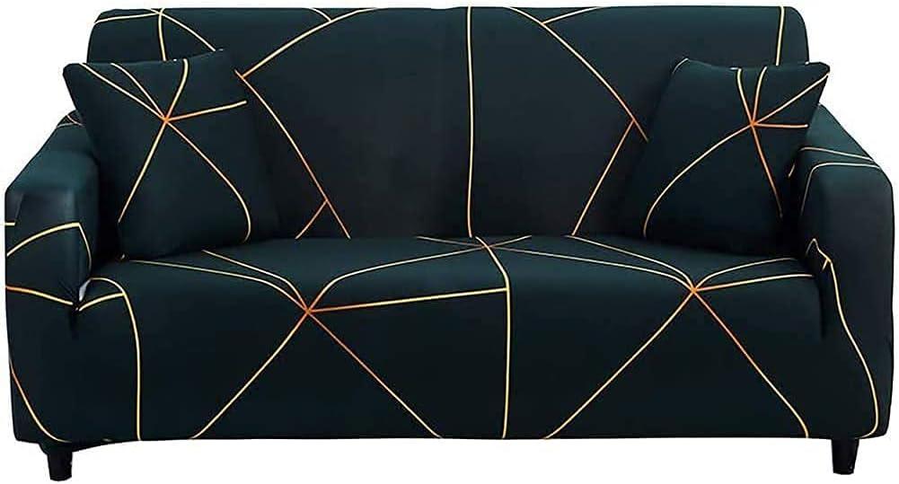 AURLOE Printed Sofa Cover Stretch Couch Covers Set Patterned Loveseat Slipcovers for 2 Seater Cushion Couch Love Seat (LGYC, 2 Seater/Loveseat)