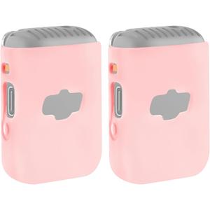 Geekria for Creators Microphone Case Cover Compatible with DJI Mic 2 Transmitter, Mic Silicone Protective Skin, Soft Sleeve Shell Protector (Pink / 2 Pack)