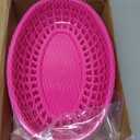 AceOrbit 12 Pcs Fast Food Baskets with 60 Pcs Paper Liners Plastic Classic Food Storage Baskets for Lunch Dinner Serving Burger Chip Trays for Hot Dog Hamburger Bread Picnic (Pink)