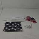 House Flag Pole With American Flag - Flagpoles Residential Kit with 6ft Tangle Free Metal Flag Pole,3x5 Embroidered US Flag,Holder Bracket,Heavy Duty Flag Poles for Outside House,Porch,Outdoor-White