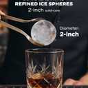 Silonn 2" Sphere Clear Ice Maker Countertop, Slow-Melting Crystal Ice Balls for Whiskey, 4 Pcs in 35 Mins / 144 Pcs/Day, Rapid Sphere Technology, One-Click Self-Cleaning, Ideal for Bourbon