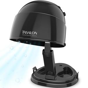 TASALON Portable Height Adjustable Hooded Hair Dryer, Black