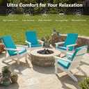 Outdoor Adirondack Chair Cushions Set of 4 - Removable Covers, Water-Repellent, Fade-Resistant, Non-Slip Bottom & Securing Straps, Universal Fit for Most Adirondack & Rocking Chairs - Teal