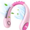Kids Neck Fan, Portable Bladeless Fans for Kid 4-14Y Girls & Boys, 2600mAh USB Personal Mini Cooling Fan for Travel/Camping/Study, 4 Speeds, Lightweight, Compact, Perfect Summer Gifts for Kids (Pink)