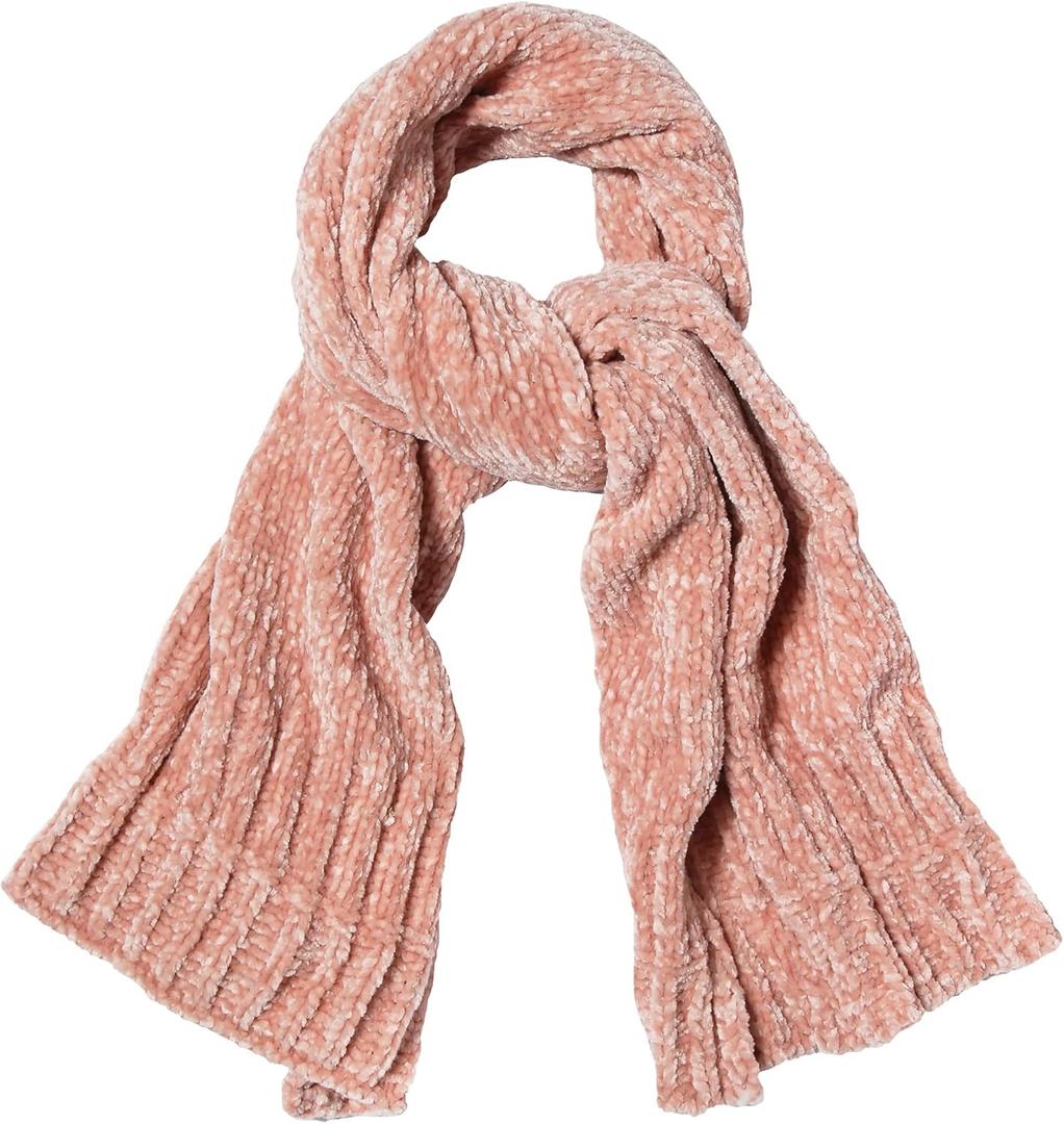 SOJOS Lightweight Ultra Soft Chenille Ribbed Thick Scarf Knit Shawl for Women for Fall Winter Shawl Wrap SC326 (Pink)