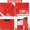 PerKoop 24 Pack Plastic Folders with 3 Prongs, Heavy Duty, Red