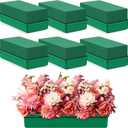 Teenyyou 6 Pack Large Size Floral Foam with Bowl 9.65" l x 4.65" W x 3" H Rectangle Wet Floral Foam Cage Blocks Flower Arrangements Supplies for Table Party Festival Flower Decor