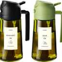 TrendPlain - Original 16oz/470ml Olive Oil Dispenser Bottle for Kitchen Gadgets and Air Fryer Accessories - Olive Oil Sprayer for Cooking w/Stickers - Black&Green