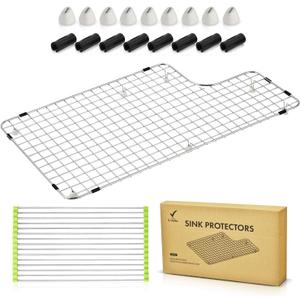 S-VERA New Sink Rack Compatible with Kohler K 6488 and K 6489 - Protector for Whitehaven Sink (ONE Piece) - Gifts: Big Drying Rack 21" and Additional Rubber Protectors