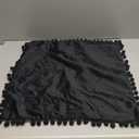 Decorative Pillow Covers 22x22 Black: 2 Pack Cozy Soft Pom-poms Velvet Square Throw Pillow Cases for Farmhouse Home Decor