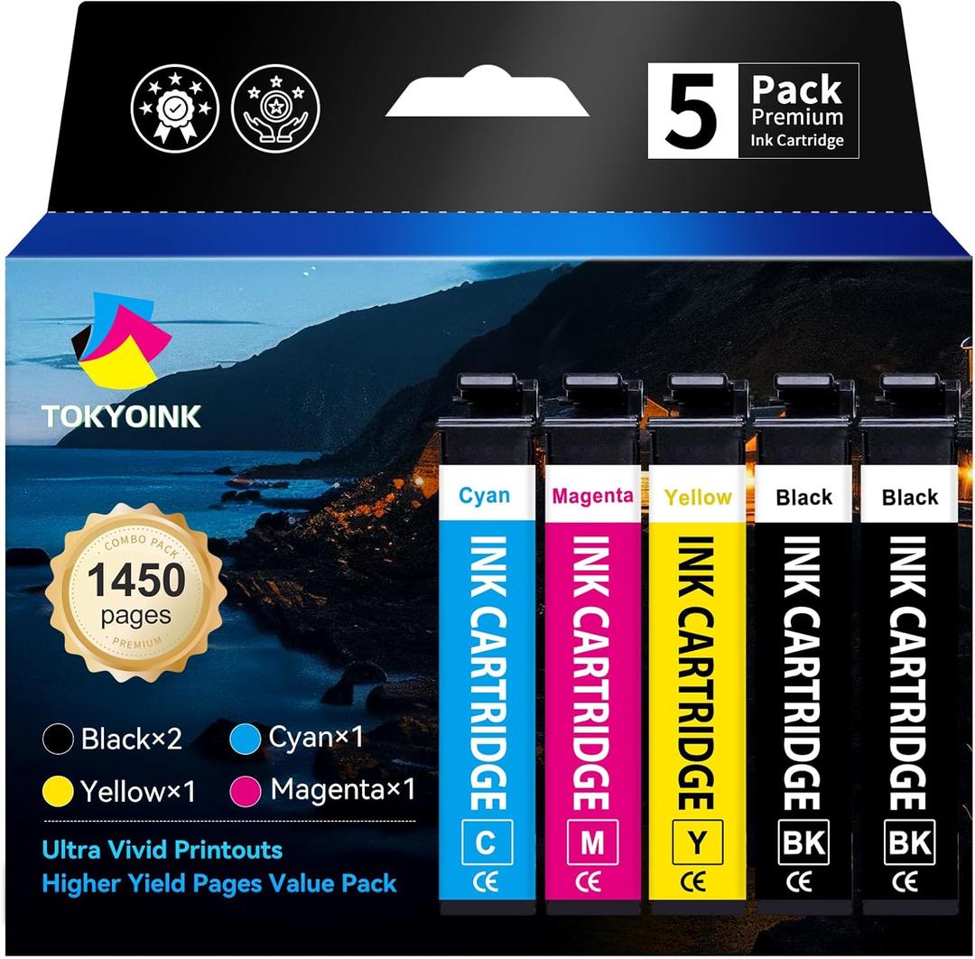 TOKYOINK 232XL Ink Cartridges Combo Pack Remanufactured Replacement for 232 Ink Cartridge 232 XL T232XL for WF-2930, WF-2950, XP-4200, XP-4205 Printer Ink (2 Black, Cyan, Yellow, Magenta 5 Pack)