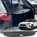 for 2019-2025 Toyota RAV4 Cargo Cover, (Carbon Fiber Look) Cargo Cover for Toyota RAV4 2025 Accessories 2019 2020 2021 2022 2023 2024 Trunk Organizer Rear Trunk Security Shielding Shade