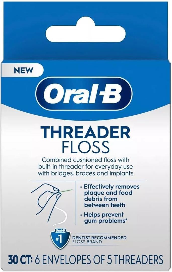 Oral-B Threader Floss, 30 Count (Pack of 6)