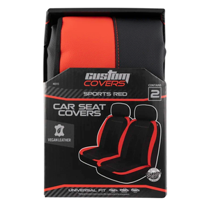 2 pc Sport Front Seat Covers - Black/Red by Custom Accessories 