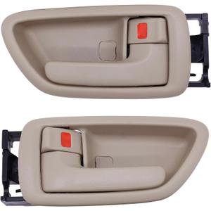 2Pcs Interior Door Handles Driver & Passenger Side for 2001-07 Toyota Sequoia, 2000-2004 Avalon, 2004-2006 Tundra - Crew Cab ONLY - Four Full-Sized Doors - Beige