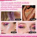 Veletine Body Glitter, Roll-on Glitter for Body, Face, Hair and Lip,Shimmer Three-Dimensional Glitter, Halloween Sparkling Body Contouring Highlight Makeup, 20g/0.7 oz (Laser Powder)