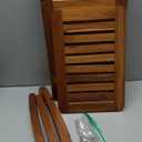 Utoplike Teak Shower Bench Seat with Handles, Portable Wooden Spa Bathing Stool with Storage Towel Shelf, 22" x 13" x 18.6", Perfect for Indoor and Outdoor Use (Large)