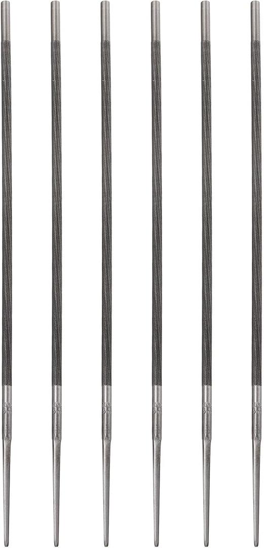 HARFINGTON 6pcs Chainsaw File, 11/64"(4.5mm) Round Sharpening Hand Files Tool with Spiral Cut for Chain Chainsaw Sharpening, Grinding
