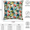 bassyil Geometric Mid Century Modern Colors Throw Pillow Covers Decorative Linen Pillow Cases Set of 2 Square Cushion Cover for Couch Sofa Bedroom Patio 18x18 Inch