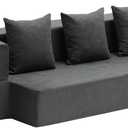 VEVOR Folding Sofa Bed, 3-in-1 Foldable Couch Bed with 3 Pillows and Washable Cover, 25D High Density Memory Foam Convertible Sleeper Chair Bed, Futon Couch for Living Room, Bedroom, Dark Grey(Twin)