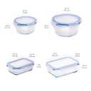 Box with Amazon Basics Leak-Proof Glass Locking Lids Food Storage Containers 4 Pcs