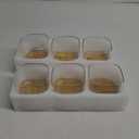 22oz Airtight Square Spice Containers with Bamboo Lid Set of 6 (650ml) Kitchen Pantry Organization Jar Stackable Spice Jar, for Sugar, Tea, Cookies and Coffee beans (with Black Lable)