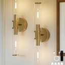 8000mAh Wireless Wall Sconces with Remote Control, Battery Operated Wall Sconce Set of 2 with Timer, Gold Rechargeable Dimmable Wall Lights for Living Room Bedroom Hallway Entryway 3000K, 20.5 Inch, 2 Pack