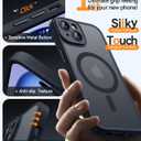 CANSHN Magnetic for iPhone 15 Plus Case, Upgraded [Full Camera Protection] [Compatible with Magsafe] [Translucent Matte] Shockproof Protective Phone Case for iPhone 15 Plus 6.7" - Black