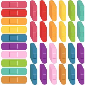 Lounsweer 600 Pcs Kids Bandages Bulk Waterproof Breathable Bandages Neon Colorful Flexible Bands Assorted Colors Flexible Protection Wound Care Scrapes and Slight Cut