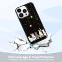 Black Cute Cat iPhone 15 Pro Case Cute Cat iPhone Case, Non-Slip Pattern Design and Shock Absorption, Soft Silica Gel Frame Support Black Phone Case for Teen Girls and Sisters