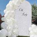 7.2FT Arch Backdrop Silver Round Top Arch Sparkly Fabric Covers for Wedding Baby Shower Party Ceremony Decorations