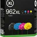 AMAZINK Ink Cartridge for HP 962 XL Ink. Works with HP OfficeJet Pro 9015 9025 9010 9018 9020 9022 Printers. 4 Pack Black, Cyan, Magenta, Yellow. HP962
