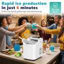 Sweetcrispy Countertop Ice Maker with Scoop, Basket and Handle, Portable Ice Machine 9 Cubes Ready in 6 Mins, 26.5lbs in 24Hrs, 2 Sizes for Home Kitchen Office Bar Party